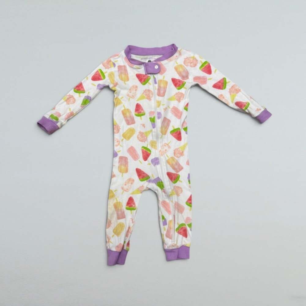 Popsicle Ice Cream Print Footless Zip Sleeper Pajamas Baby Girls 18M